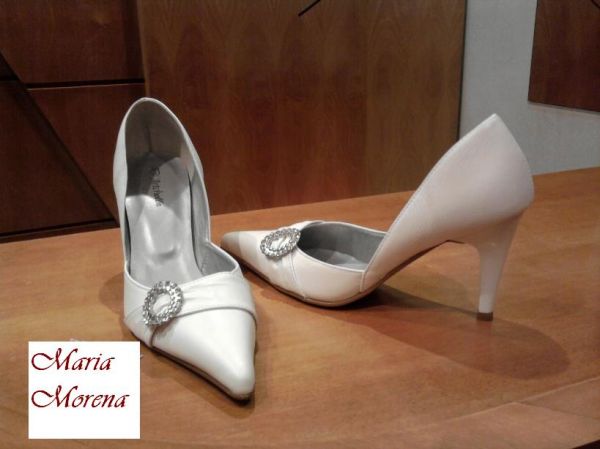 Scarpim de Couro Branco n. 34