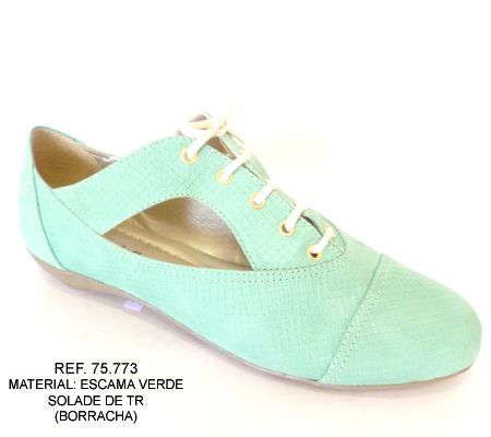 Sapatilha Oxford Cor Escama Verde tam 34