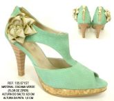 Peep Toe Couro 105.671 Escama Verde